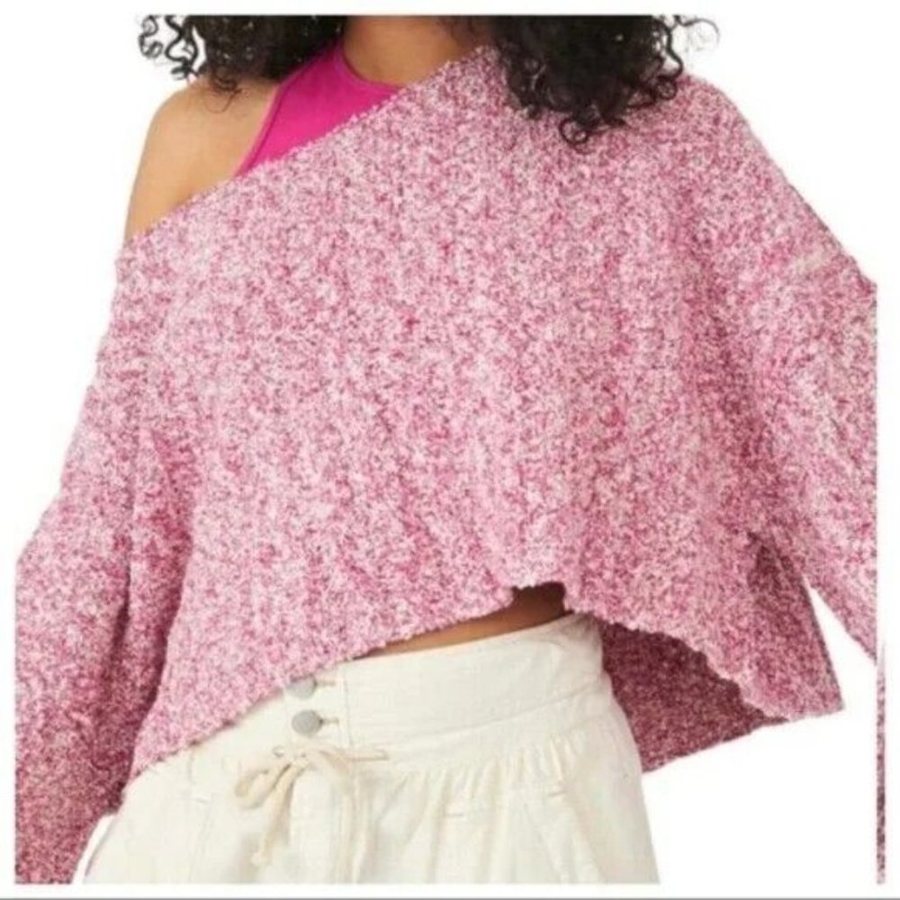 NEW Free People Good Day Pullover Sweater Rose Pink Small